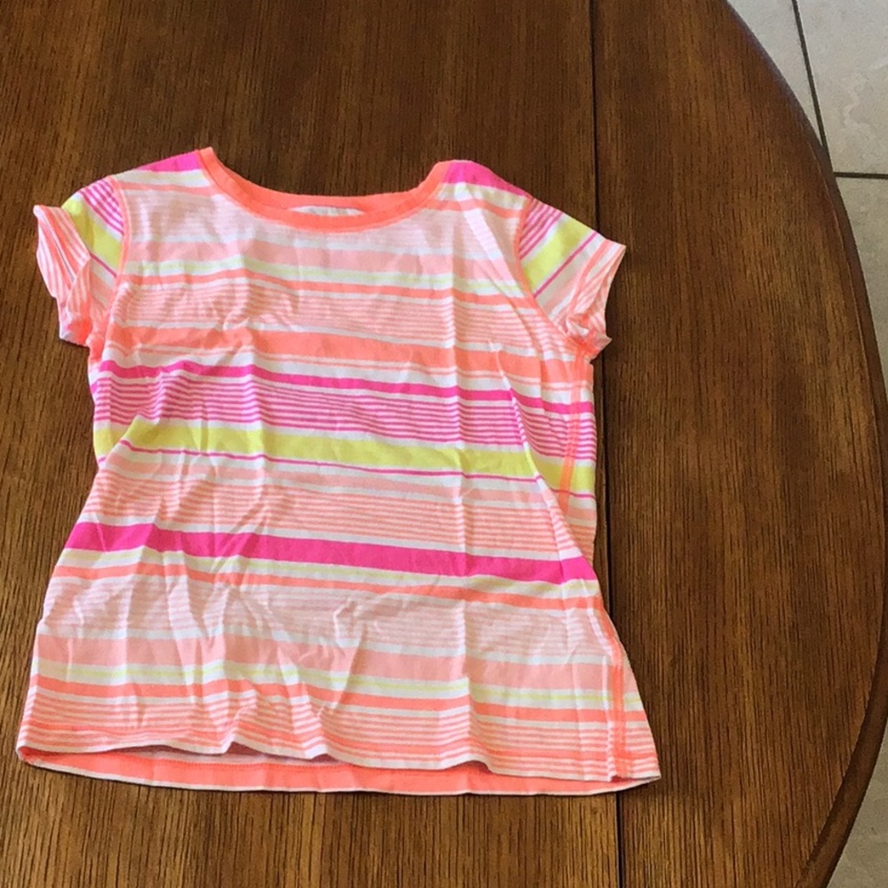 Cute neon striped shirt!